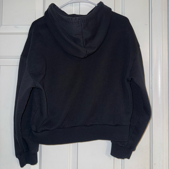 Women’s Von Dutch Cropped Black/Tan Logo Hoodie- Size M - Picture 4 of 7